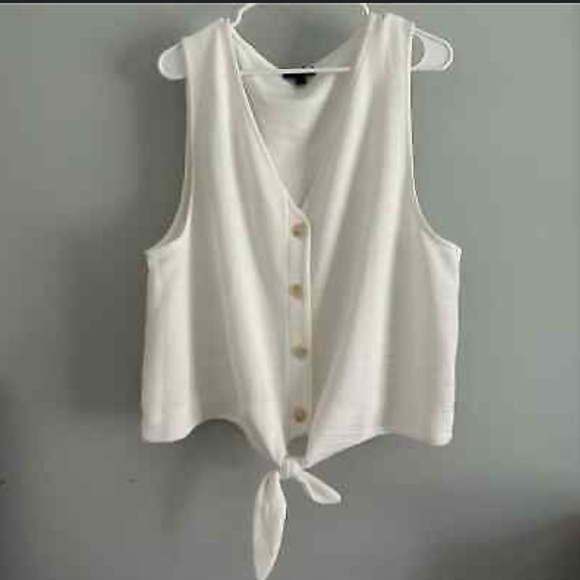 J. Crew Button Waist Tie Tank Top - Picture 1 of 6